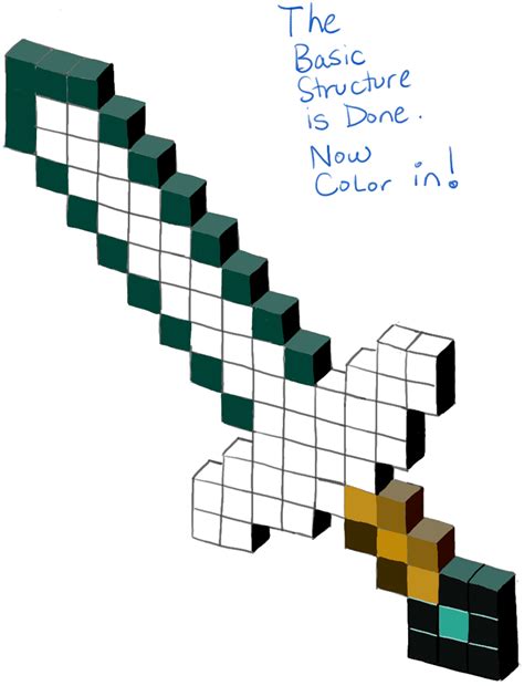 How To Draw A Minecraft Sword On Graph Paper