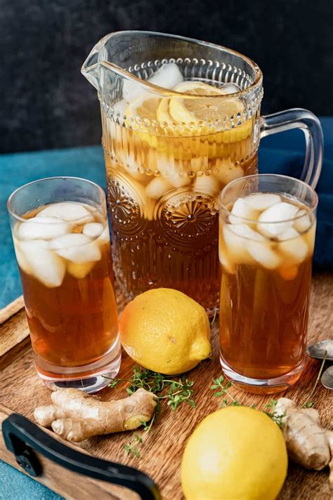 Lemon Ginger Iced Tea Summer Drink Recipe Tastes Of Lizzy T