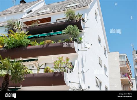 Flats With Balconies Full Of Vegetation Stock Photo Alamy