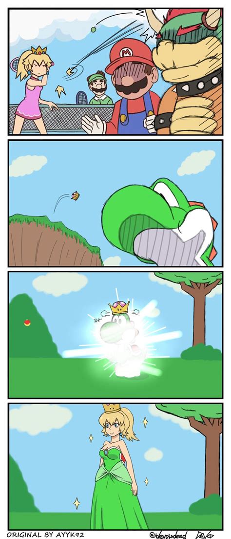 An Image Of Mario And Princess Peaches In The Same Comic Strip With