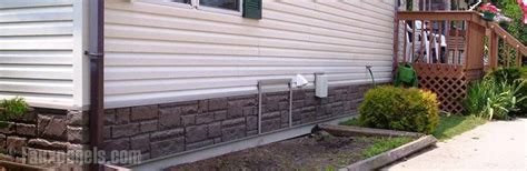 Rockafiller faux landscaping rocks by newpro containers. Mobile Home Skirting Brick Rock Stone Panel Options - Can ...