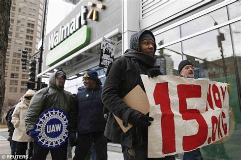 thousands of walmart workers protest against low wages during black friday strike daily mail
