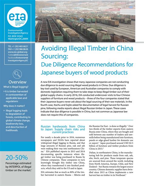 Avoiding Illegal Timber In China Due Diligence Recommendations Eia Us