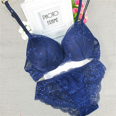 brand new sexy lace bra set solid flower three quarters women underwear hot sale girls intimate