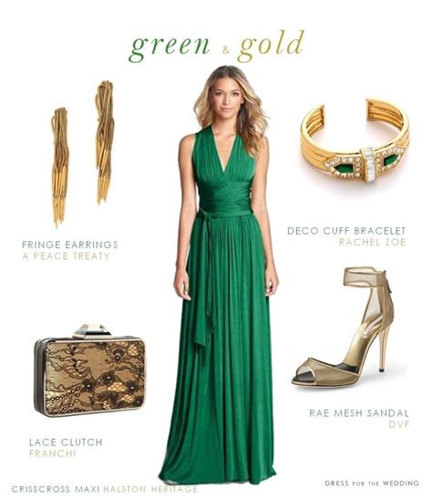 Green Dress Gold Heels Dressbm