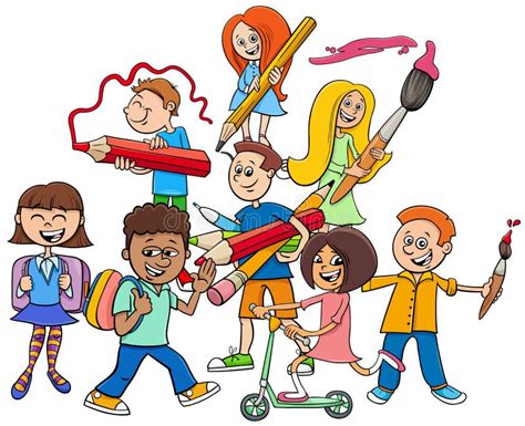 Group Cartoon Teenager Students Stock Illustrations 2157 Group