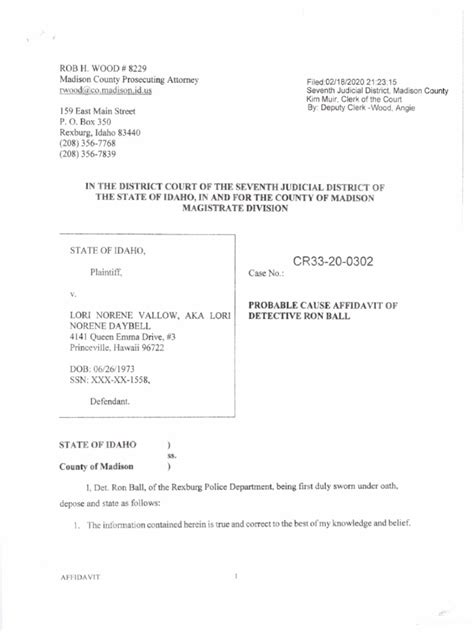 Affidavit Of Probable Cause Lori Vallow Pdf