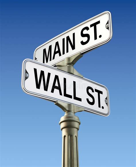 Photo About Retro Street Sign With Wall Street And Main Street
