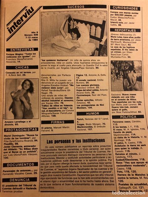 Interviu N° 408 Marzo 1984 Amparo Larrañaga Buy Magazine Interviú At Todocoleccion 184494400