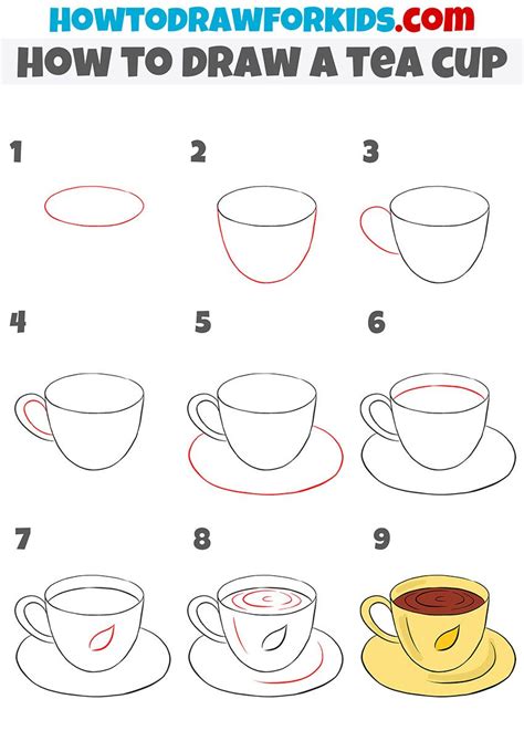 How To Draw A Tea Cup Step By Step Coffee Cup Drawing Tea Cup Art