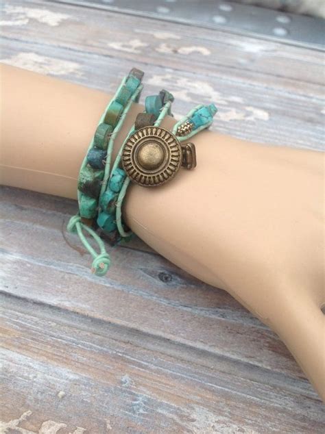 Turquoise Leather Wrap Braceletleather By SeasideJewelry1 On Etsy 30