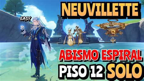 Neuvillette C Solo Abismo Espiral Piso Dicas E Build Genshin Impact Youtube