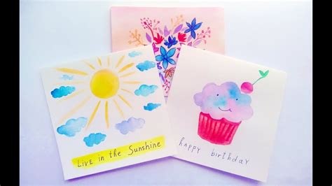 Diy Easy Watercolor Card Ideas Greeting Cards Making At Home