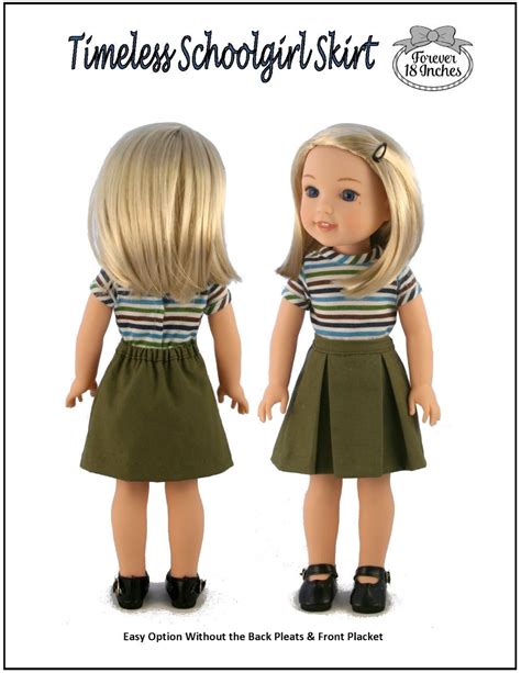 Forever 18 Inches Timeless Schoolgirl Skirt Doll Clothes Pattern For