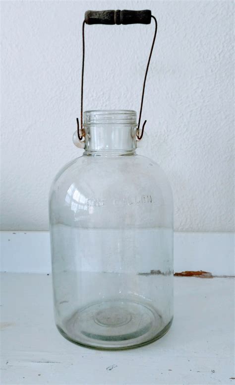 This Is A Rare Vintage One Gallon Clear Glass Canning Jar From The Late