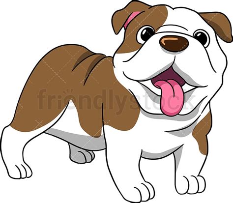 Cheerful English Bulldog Cartoon Vector Clipart Friendlystock