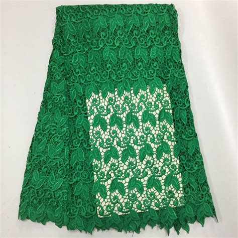 Green High Quality African Lace Fabric 2017 Latest African Guipure Lace Nigerian Guipure Lace