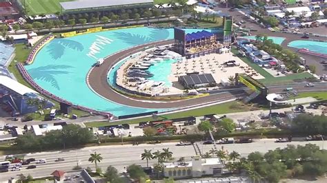 Aerial Look At Formula Race Track At Hard Rock Stadium Youtube