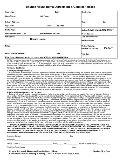 Waiver For Bounce House Rental Fill Out Sign Online DocHub