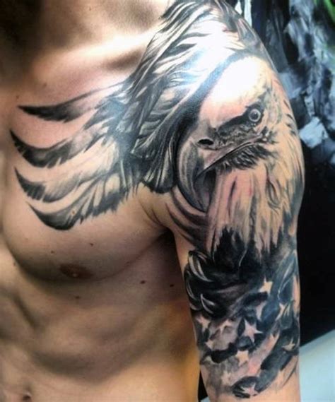 Black And Grey Eagle Tattoo