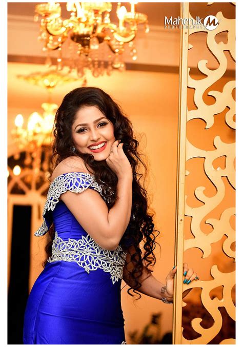 Nayanathara Wickramarachchi Blue Dress Hot Photos