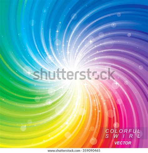 Glittering Stars On Colorful Swirl Background Stock Vector Royalty