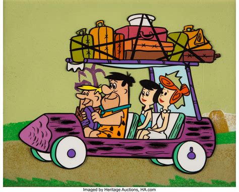 The Flintstones Fred Wilma Barney And Betty Production Cel Setup