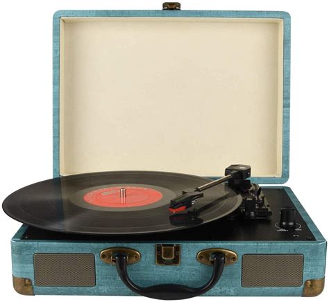Record Player Vintage 3 Speed Bluetooth Vinyl Turntable With Stereo