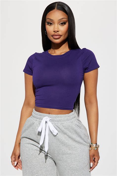Robin Crop Top Purple Fashion Nova Basic Tops And Bodysuits