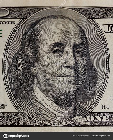 Portrait Benjamin Franklin Hundred Dollar Bill Closeup Stock Photo By