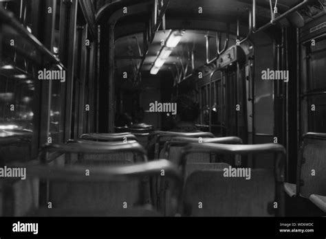 Empty Seats In Bus At Night Stock Photo Alamy