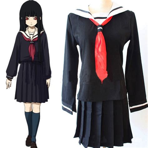 Anime Jigoku Shoujo Enma Ai Sailor Suit School Uniform Cosplay Costumes