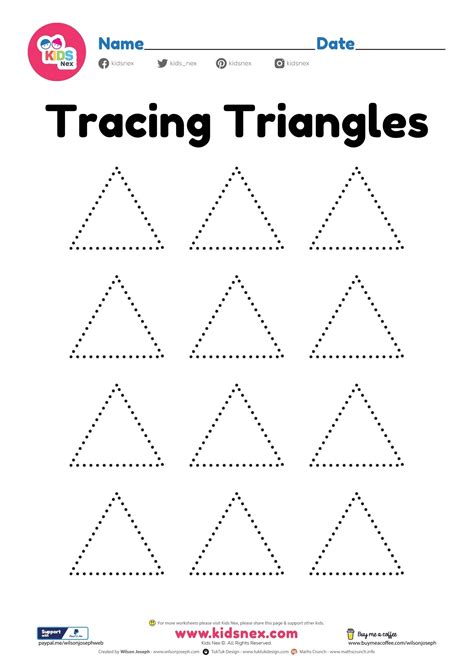Triangle Tracing Worksheet For Preschool Triangle Worksheet Shapes