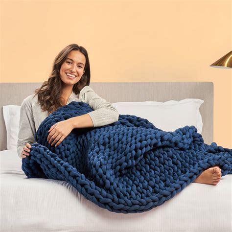 Hand Knit Weighted Throw Blanket By Remy Sleep