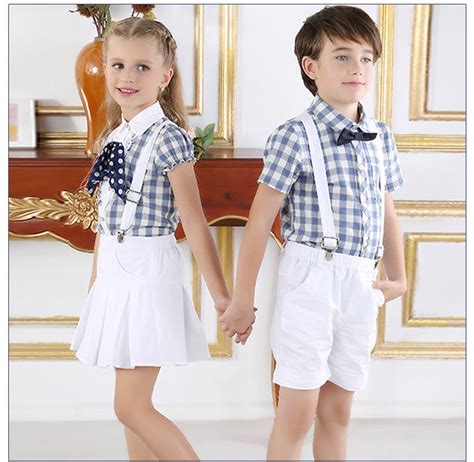 Summer Kindergarten Boys And Girls Short Sleeve School Uniform Set