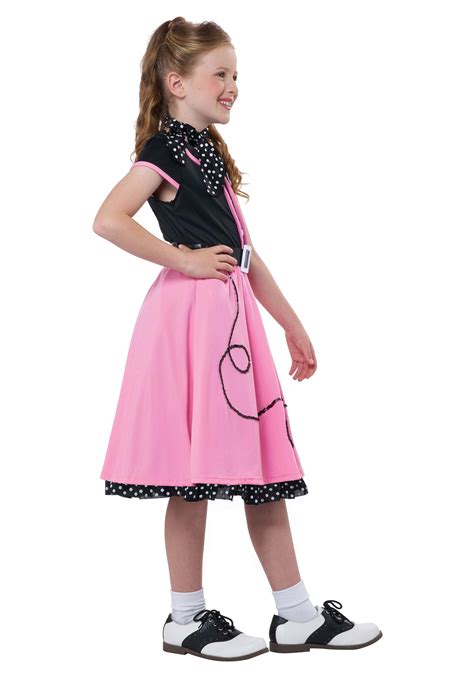 Pink 50s Sweetheart Costume For Girls
