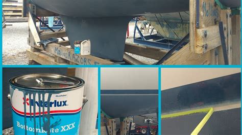 Painting The Bottom Of The Boat With Interlux Antifouling Paint Youtube