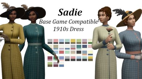 Sadie A 1910s Day Dress Sims 4 Decades Challenge Sims 4 Sims