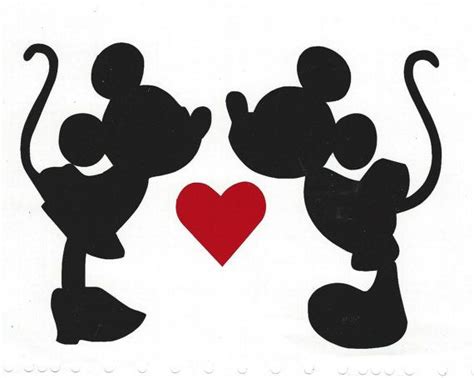 Mickey Mouse And Minnie Kissing Vinyl Decal 5 X 7 Etsy Mickey And