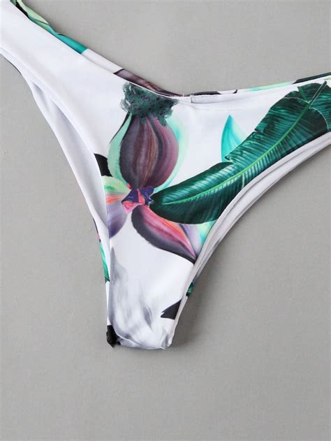 Jungle Print Halter Bikini Set Shein Sheinside