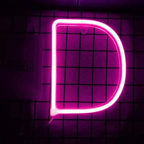 Smilco Light Up Marquee Letter Neon Signpink 26 Alphabet