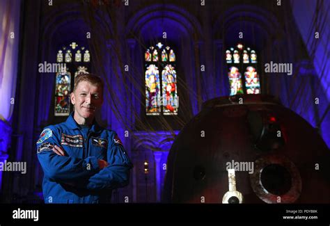 Major Tim Peake With The Soyuz Descent Module The Spacecraft Which
