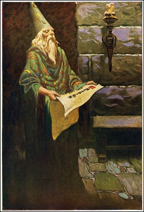 Merlin Color Plate From King Arthur And His Knights Illus By Frank