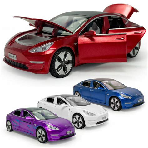 132 Tesla Model 3 Model Car Diecast T Toy Vehicle Kids Collection