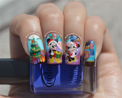 Mickey And Minnie Christmas Nail Art Disney Nails Notd Unghie Gufo