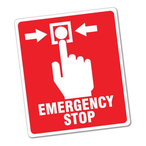 Emergency Stop Button Sticker Warning Signs Stickers Sticker Collective