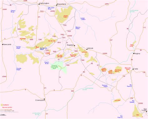 Map Of The San Juan Basin Badlands Northwest New Mexico