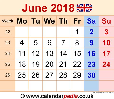 June 2018 Printable Calendar Pages June 2018 Calendar Printable