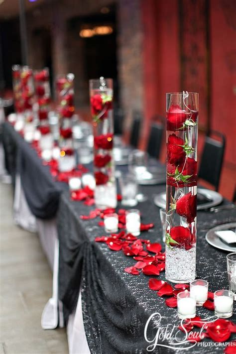 Red And Black Event Styling Table Setting Ideas Unique Wedding