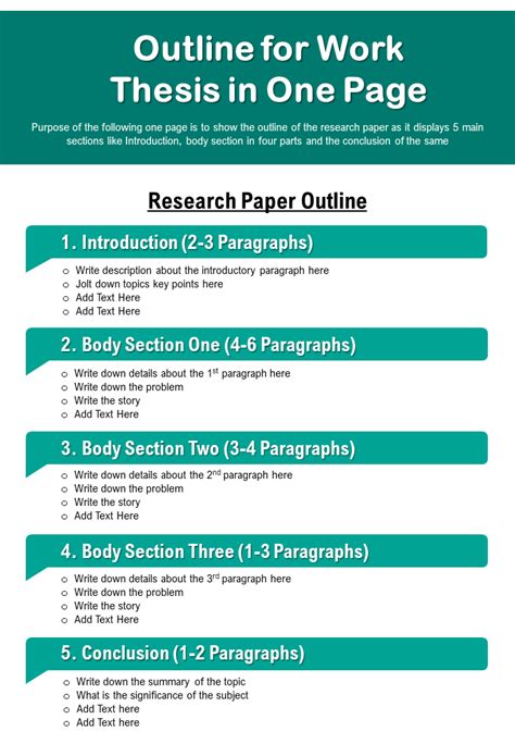 How To Create A Thesis Outline Thesis Outline Template Format